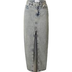 Cotton Skirts Calvin Klein Jeans Front Split Maxi Denim Skirt Blue, Grey, 30, Women