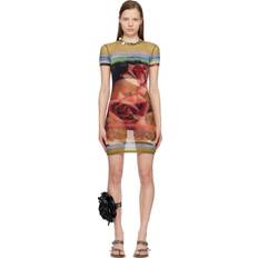 Jean Paul Gaultier Red & Green Roses Minidress 403050 Green/Red/Blu