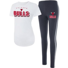 Underwear Concepts Sport Women's White, Charcoal Chicago Bulls Sonata T-shirt and Leggings Sleep Set White, Charcoal