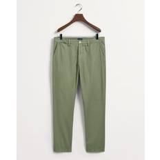 Gant Green Trousers & Shorts Gant Hallden Slim Fit Sunfaded Chinos In Kalamata Green