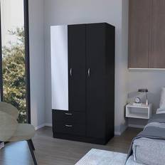 Black Wardrobes FM FURNITURE Eloy Modern FM9085CLW Wardrobe