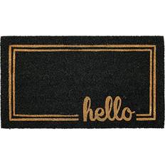 Rectangular Coir and Rubber Entryway Welcome Doormat with Natural Fibers