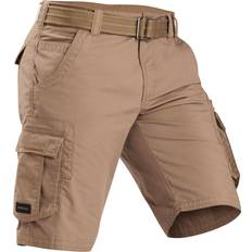 FORCLAZ Men's Travel Trekking Cargo Shorts Travel Brown