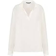 Armani Exchange White Blouses Armani Exchange kvinnors feminin och vätska, djup V-hals, vit, M, Journal