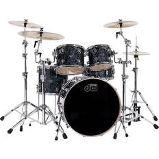 Drum Kits DW Performance Series 5-Piece Shell Pack Black Diamond Finish With Chrome Hardware