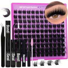 Lila Lösögonfransar Shein 80d Diy Eyelash Extension Kit With Glue, Tweezers, Brushes, Remover, Clusters, Natural Thick Extensions, 9-15mm Personalized Kit With Lash Glue, Appli