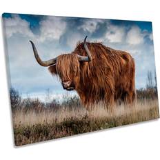 Gracie Oaks Highland Cow Bull Framed Art