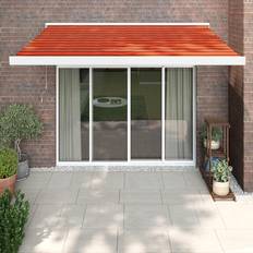 Fer Auvents de Terrasse vidaXL Auvent Rétractable Orange Et Marron 3x2.5 m