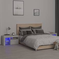 vidaXL concrete grey Cabinets with Bedside Table