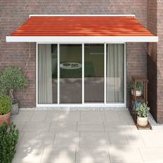 Fer Auvents de Terrasse vidaXL Auvent Rétractable Orange Et Marron 3.5 x 2.5 m