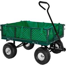 Green Wheelbarrows Garden Trailer Cart Along Trolley Heavy Duty Wagon