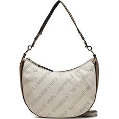 White Bucket Bags Karl Lagerfeld Moon Small Hobo bag ivory