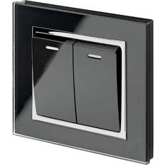 Wall Switches on sale Retrotouch Crystal CT 2 Gang Rocker Light Switch Black