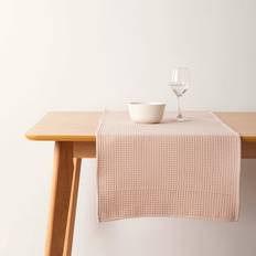 Pink Tablecloths Runner Muaré Waffle Light Tablecloth Pink