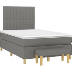 Einzelbetten Betten-Sets vidaXL Boxspringbett mit Matratze 120x190 cm Dunkelgrau Betten-Sets