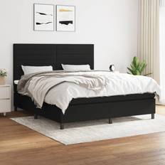 Doppelbett Betten-Sets vidaXL Boxspringbett mit Matratze 160x200 cm Schwarz Betten-Sets