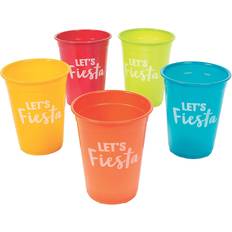 Fun Express 50 Pc Bulk Let's Fiesta Bright Plastic Cups 4" 16 oz