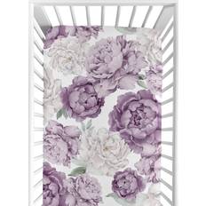 Purple Sheets Sweet Jojo Designs Lavender Purple Shabby Chic Floral Girl Baby Fitted Crib Infant 28x52"