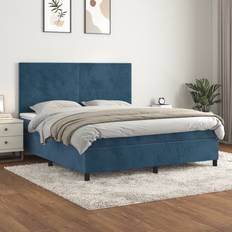 Doppelbett Betten-Sets vidaXL Boxspringbett mit Matratze 160x200 cm Dunkelblau Betten-Sets