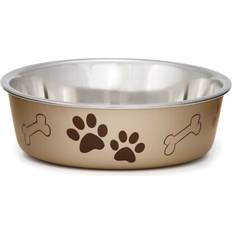 Loving Pets Bella Non-Skid Stainless Steel Dog & Cat Bowl, Metallic Champagne, 7.75-cup