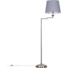 Silver Floor Lamps ValueLights Adjustable Swing Arm Silver Floor Lamp 148cm