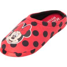 Slippers & Sandals Disney Women's Minnie Mouse Slippers Plush Fuzzy Scuff Slippers Cozy Polka Dot Indoor Slippers S-XL Medium, Red