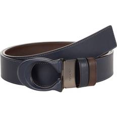 Belts Coach mm Reversible Leather Inlay Buckle Belt in Sport Calf Midnight Navy/Mahogany One