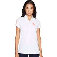 Polo Shirts U.S. Polo Assn. Women's Neon Logos Short Sleeve Shirt, Optic White CHJK