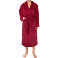 Men - Red Robes PAVILIA Mens Soft Robe, Plush Fluffy Fleece Bathrobe for Men, Long Sherpa Spa Robe with Shawl Collar Wine Red,S/M