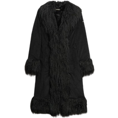 Elastane/Lycra/Spandex - Women Coats Superdry Longer Afghan Coat - Black