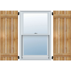 Windows Ekena Millwork Spaced BnB Rough Sawn Red Cedar Pair Window Shutter Height 44"