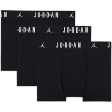 Black Boxer Shorts Jordan Flight Dri-FIT Big Kids' Cotton Boxer Briefs 3-Pack in Black, 9J0633-023