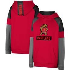 Colosseum Youth Red Maryland Terrapins Colorblocked Raglan Pullover Hoodie