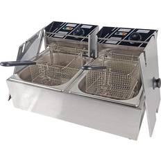 Deep Fryers Taimiko Commercial Electric Double Tank Deep Fryer 12L