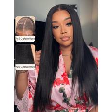 UNice 7x5 Bye Bye Knots Lace Bleached Wig 14 inch Black