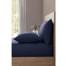 Lazy Linen 'Pure Washed Linen' Fitted Bed Sheet Blue