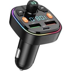 FM Transmitters Chronus Car Bluetooth FM Transmitter, Wireless 5.0 CallingBlack