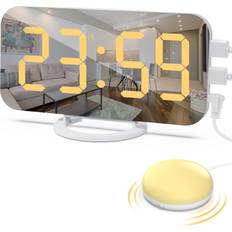 Tlily Loud Digital Alarm Clock for Heavy Sleepers Adults with Bed Shaker,2 USB Charger, Adjustable LED Light, Snooze, Alarm