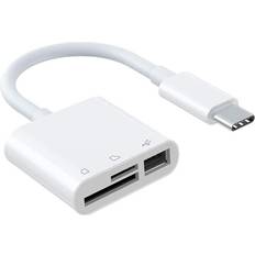 Memory Card Readers Typecat 3 in 1 C to USB SD TF Memory Card Reader OTG HUB USB C Micro-SD Card Reader Adapter for Pro
