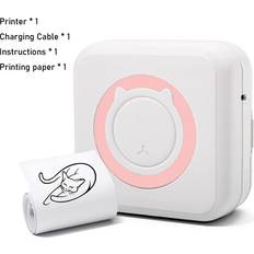 pink 1pc Mini Printer Portable Pocket Inkless Photo
