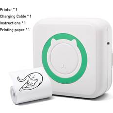 Green 1pc Mini Printer Portable Pocket Inkless Photo