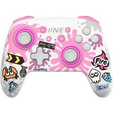 Game Controllers Geni-Store Splatoon Pink IINE Golden-Green Wireless Wake Up NFC Controller Compatible Nintendo Switch/OLED