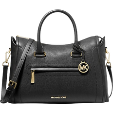 Michael Kors Carine Large Pebbled Leather Satchel - Black