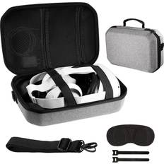 MoKo Carrying Case for Oculus Quest 2 VR Headset Strap, Hard Protection Lightweight Storage Travel Case with Shoulder Strap & Lens Cover, Waterproof Case Compatible with Meta Quest 2 Accessories