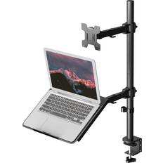 Laptop Stands Wali Laptop and Monitor Mount Stand, Extra Single Monitor Desk Mount with Tray for 1 Laptop Notebook up to 17 inch and 1 LCD Monitor Mount up to 32 inch, Weight up to 22lbs M001XLLP Black