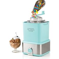 Ice Cream Makers Nostalgia Stainless Steel 2-Qt. Ice Cream Maker in Blue/Gray 12.25 H x 8.75 W x 9 D in sCCIM2AQ Blue/Gray