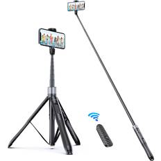Selfie tripod bluetooth Atumtek ATUMTEK 60" Selfie Stick Tripod, All in One Extendable Phone Tripod Stand with Bluetooth Remote 360° Rotation for iPhone and Android Phone Selfies, Video Recording, Vlogging, Live Streaming, Black