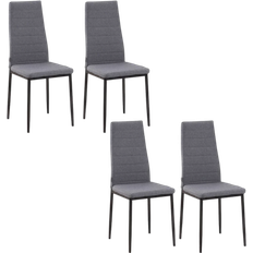 Homcom High Back Grey Kitchen Chair 97cm 4pcs