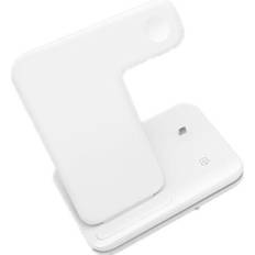 Keshen 3 in 1 Universal 15W Qi Wireless Charger for Iphone X 8 Xiaomi Quick Charge 3.0 Fast Charger Dock Stand for Apple Airpods Watch 4 3 2 1 white