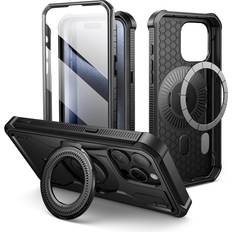 Dexnor Dexnor Magnetic Case for iPhone 15 Pro Max, Compatible with MagSafe, [Built in Screen Protector and Kickstand] Full-Body Shockproof Rugged Bumper Phone Cover for iPhone 15 Pro Max, Black